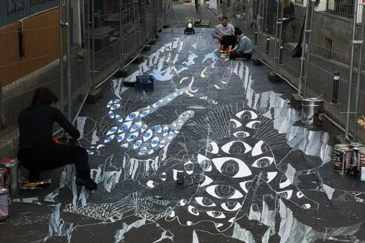 Pictura stradală de pe Piezișă prinde contur! Cum va arăta după finalizare - FOTO