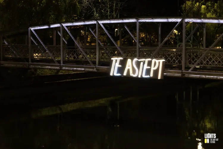 Instalația cu mesajul ”Te aștept” a fost aruncată în Someș de persoane necunoscute - FOTO