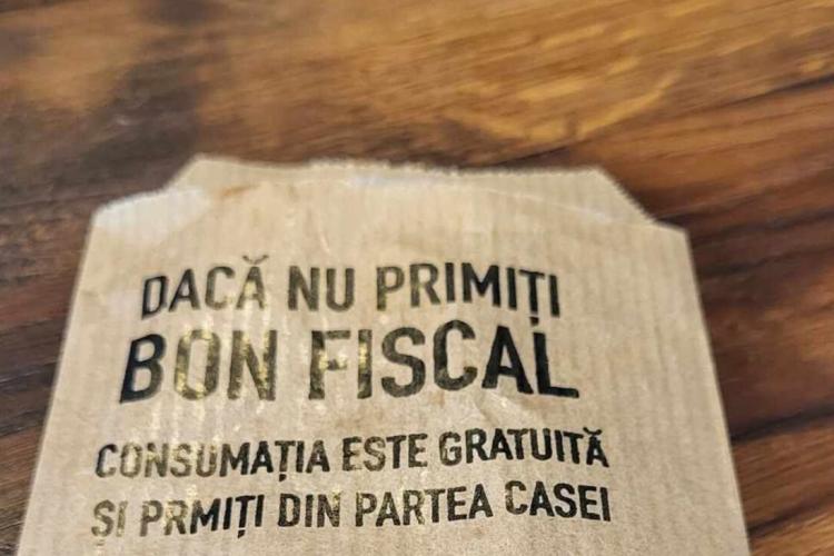 Anunț într-un bar din Cluj: ”Dacă nu primiți bon fiscal, consumația e gratuită” și primiți un cadou consistent