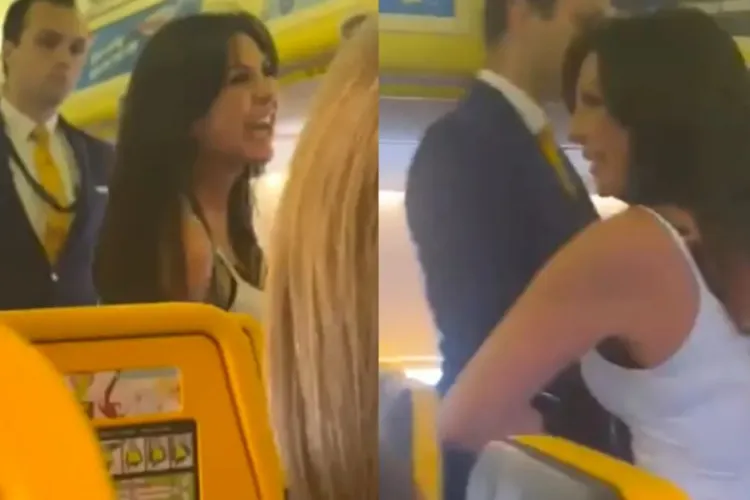 Scandal într-un avion Ryanair. O brunetă s-a certat cu echipajul și a coborât aplaudată de tot avionul