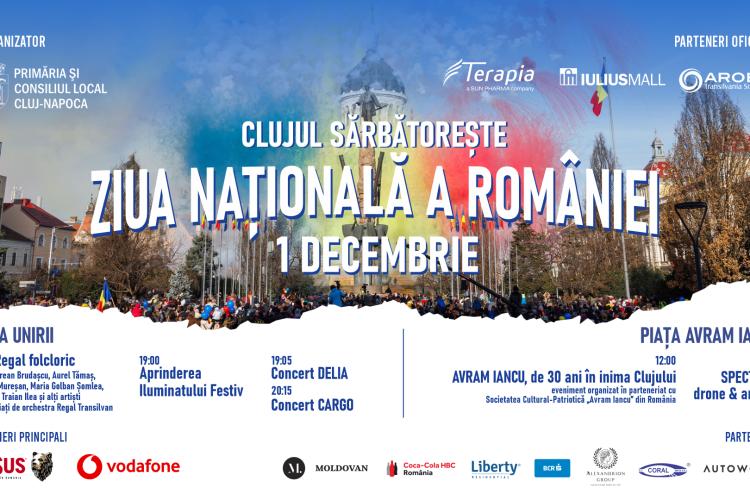 Cluj-Napoca sărbătorește Ziua Națională a României. Programul zilei de 1 Decembrie