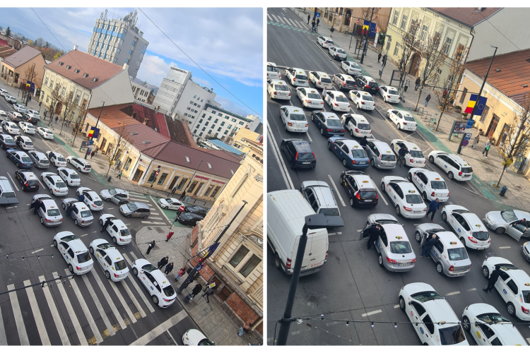 Reacțiile clujenilor, după ce taximetriștii au blocat Clujul: ”5 RON pe KM? În București costă jumate!!! Toți să dați faliment”
