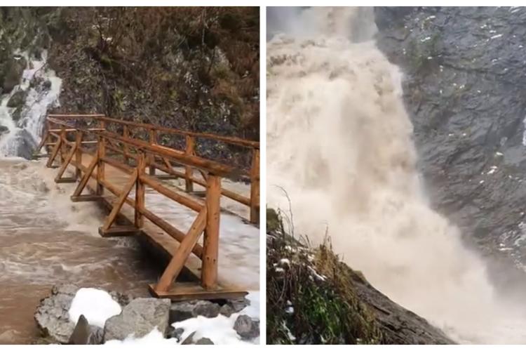 ”Cu adevarat Valul Miresei...” - Cascada faimoasă din Cluj așa cum rar este văzută - VIDEO și FOTO