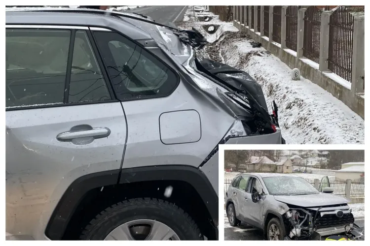 Accident în Bucea, Cluj! O femeie este evaluată de paramedicii SMURD - FOTO