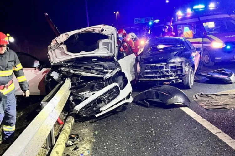 Doi clujeni, transportați la spital, după un accident grav de circulație pe A1 Sibiu-Sebeş. A intervenit descarcerarea 