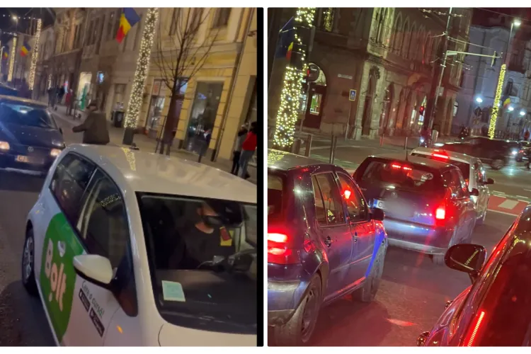 Un ”boltist” s-a luat la harță în centrul Clujului, cu un alt șofer! Cel care a filmat scena a fost făcut ”prăduitor ieftin” - VIDEO