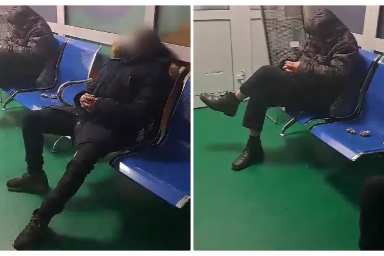 Oamenii străzii dorm în micuța cameră de așteptare de la UPU Cluj și fac scandal dacă deschizi ușa - VIDEO