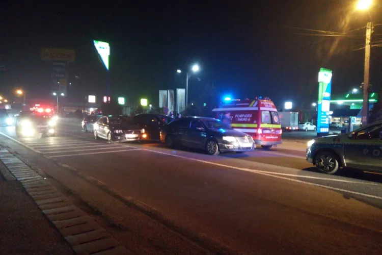 Accident rutier cu patru mașini, petrecut la intrare în municipiul Dej - FOTO