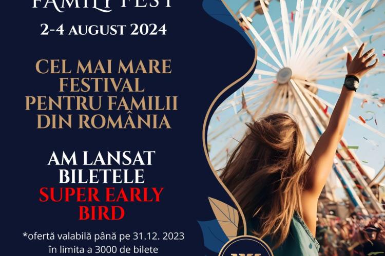 Wonder Family Fest, cel mai mare festival pentru familii, între 2 și 4 august 2024, la Cluj-Napoca. Ia-ți biletul acum și ai 50% reducere!