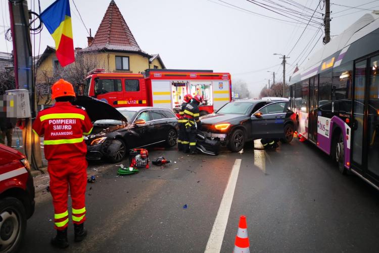 Accident cu două mașini pe strada Octavian Goga, din Grigorescu