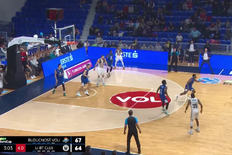 Victorie dramatică la Podgorica! U-BT Cluj-Napoca a câștigat meciul cu Buducnost, din EuroCup