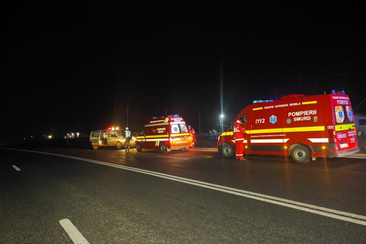 Accident tragic în Jucu Herghelie, Cluj! Un bărbat a murit după ce o mașină s-a răsturnat - VIDEO