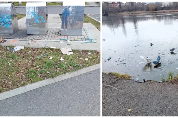 Dezastru după Revelion Între Lacuri! Resturi de artificii, sticle și gunoaie au împânzit zona: ,,Păcat ca avem ceva frumos și nu știm să prețuim