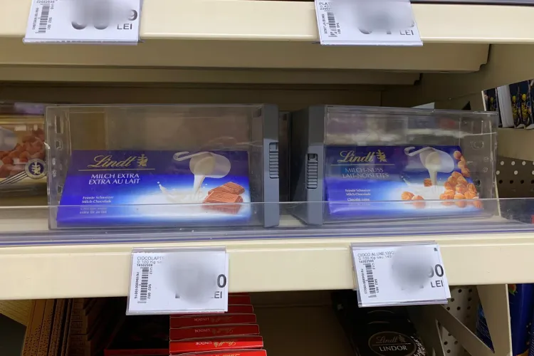 ”Oare clujenii sunt văzuți ca ultimii hoți?” - Ciocolata ținută în cutii securizate - FOTO