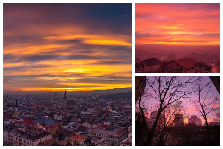 Cerul Clujului, „pictat” în nuanțe de roz în această dimineață! Cum au surprins clujenii fenomenul spectaculos - FOTO