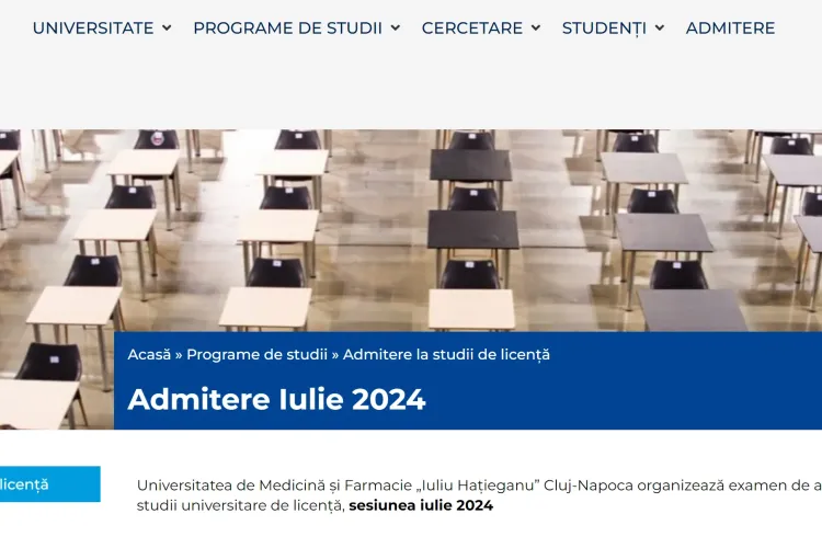 UMF Cluj schimbă admiterea la Medicină și Medicină dentară pentru examenul din iulie 2024