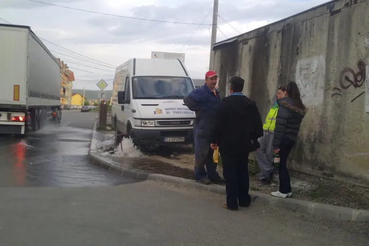 Compania de Apa Somes ii apara pe angajatii care "taiau frunze la caini" pe strada Brancusi