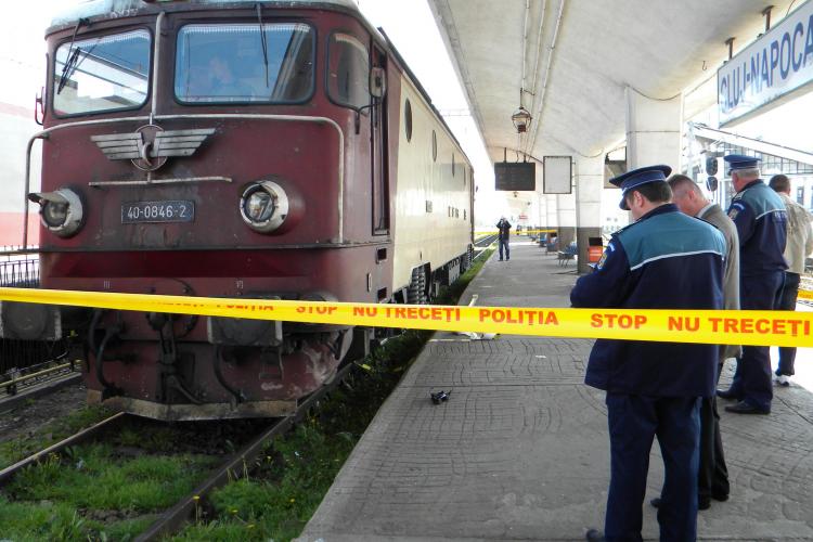 O femeie a fost lovita de tren in Gara Mare din Cluj Napoca! Victima a incercat sa se sinucida - VIDEO si FOTO