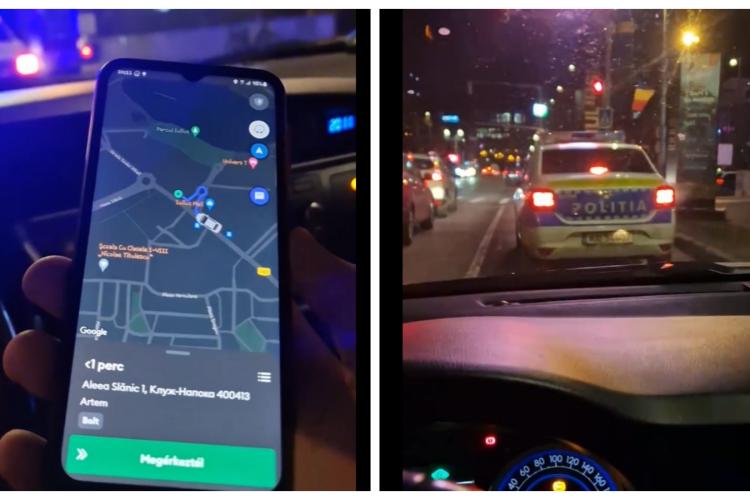Scandal între un șofer de Uber și poliție, în fața Iulius Mall Cluj: ”Eu am comandă și sunt oprit de ăștia că aștept clienta de 2 minute?” - VIDEO