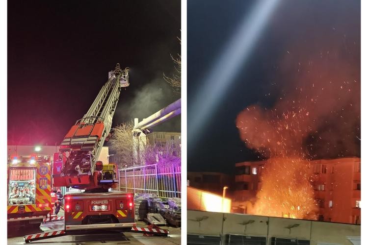 Incendiu în spatele Kaufland Mărăști. Nu s-a aprins depozitul, așa cum crede lumea - VIDEO