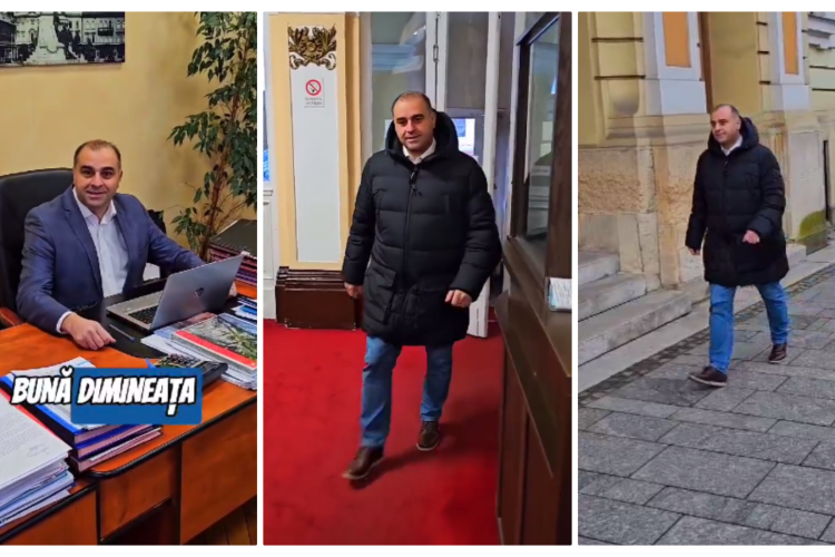 Nici Ceaușescu nu făcea așa ceva! Viceprimarul Dan Tarcea a pus cameramanii Primăriei Cluj să îl filmeze cum merge la lucru - VIDEO