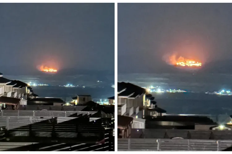 Incendiu pe dealul de pe Bulevardul Muncii! Se vede din tot orașul - FOTO