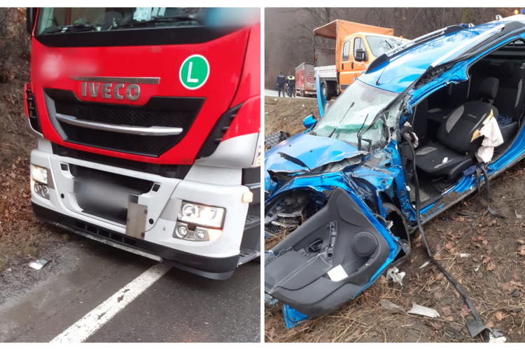 Accident grav pe drumul Cluj - Oradea, la Bologa. Mașina e de nerecunoscut - VIDEO