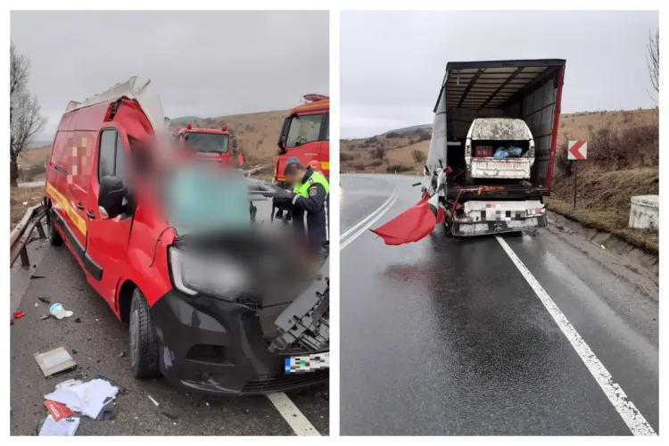 Cum s-a produs tragicul accident pe DN1 Cluj-Oradea, în urma căruia un bărbat a murit. Un TIR a lovit o dubă a Poștei Române 
