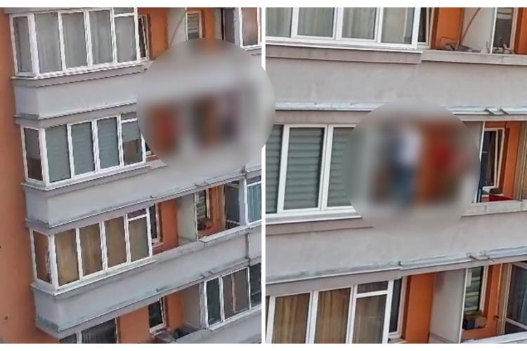 Un italian s-a jucat de-a omul păianjen la Cluj! Sărea dintr-un balcon în altul - VIDEO