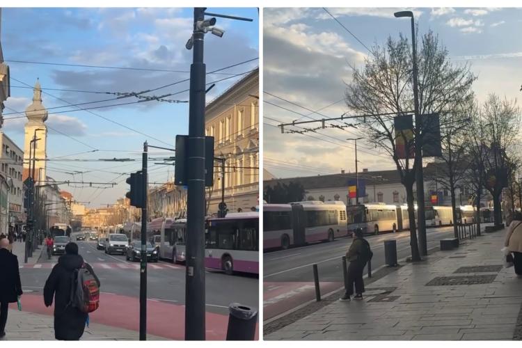 Tot Clujul e blocat pe ruta Mănăștur - Centru - Mărăști / UPDATE: A fost un protest spontan, care a sabotat traficul - VIDEO