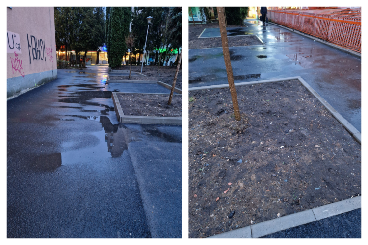 Cluj: E foarte greu să torni nişte asfalt nivelat în secolul 21! Cum arată zona proaspăt renovată în spatele Stației Minerva - FOTO