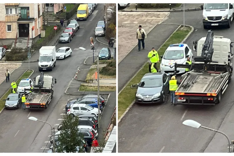 De ce se ridică pe bandă rulantă mașinile de pe strada Bucegi - FOTO