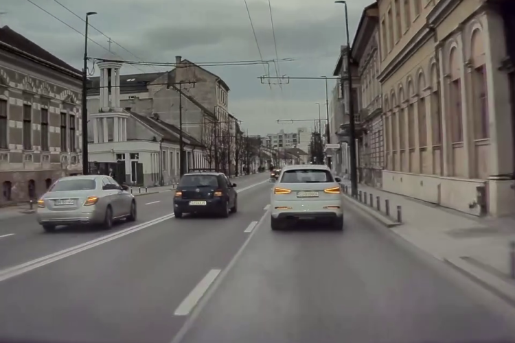 Șoferul unui Mercedes a crezut că și-a cumpărat stradă în Cluj-Napoca - VIDEO
