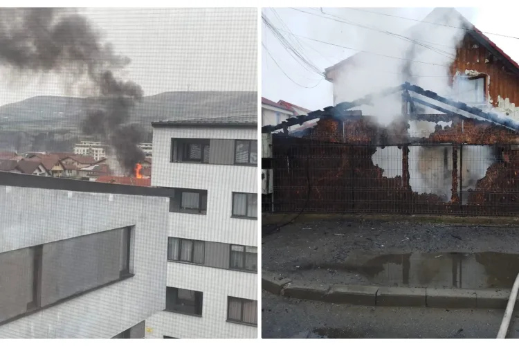 Incendiu în Florești vizibil din toată localitatea - FOTO