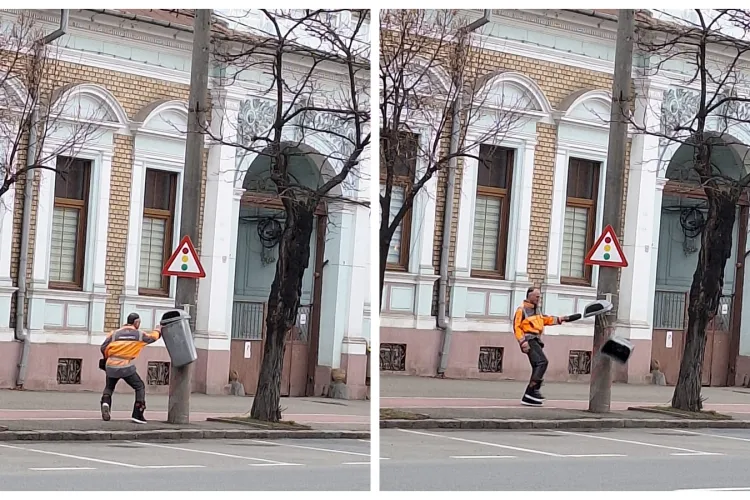 ”A vandalizat coșuri de gunoi și trotinete pe Dorobanților” - Scene incredibile în centrul Clujului - FOTO