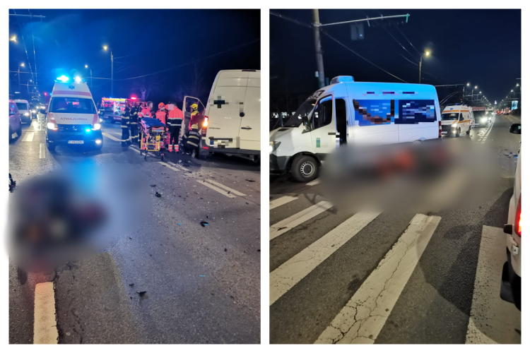 Accident grav pe strada Traian Vuia din Cluj-Napoca! Un motociclist a ajuns sub o dubă - FOTO