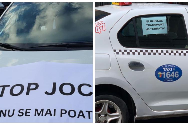 Taximetriștii au blocat Clujul cu mult tupeu și poliția nu a avut ce să le facă