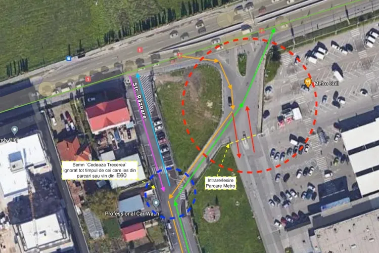Un clujean se luptă să sistematizeze circulația în zona Metro: Poliția nu răspunde! - FOTO