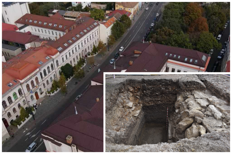 Săpăturile arheologice recente din centrul Clujului au scos la lumină mai multe zidării istorice: „Se suprapun cele trei incinte istorice ale orașului”