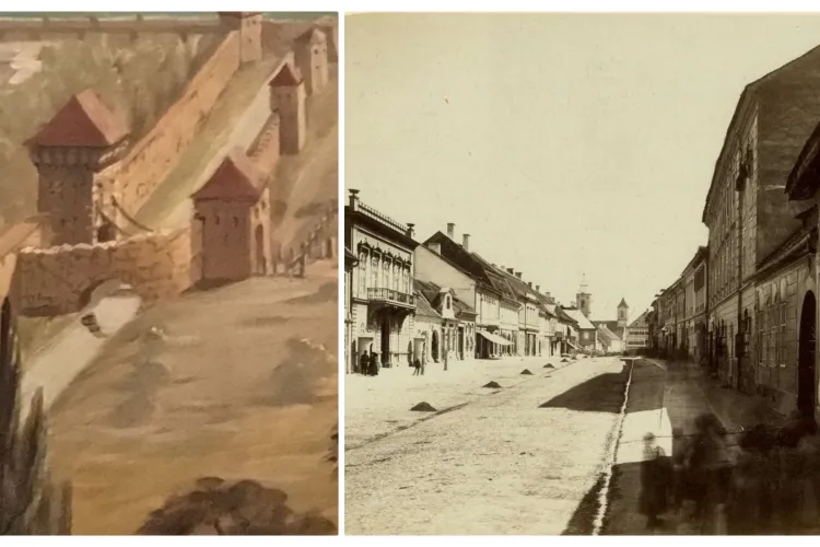 Pictură rară cu Poarta Mănăștur, calea de acces dinspre Vest în Cluj-Napoca - FOTO