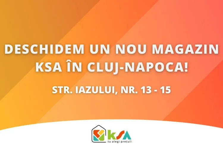 Vineri, 12 Aprilie, brandul KSA deschide un nou magazin în cartierul Mărăști din Cluj-Napoca. Reduceri de 50% la toate produsele la inaugurare