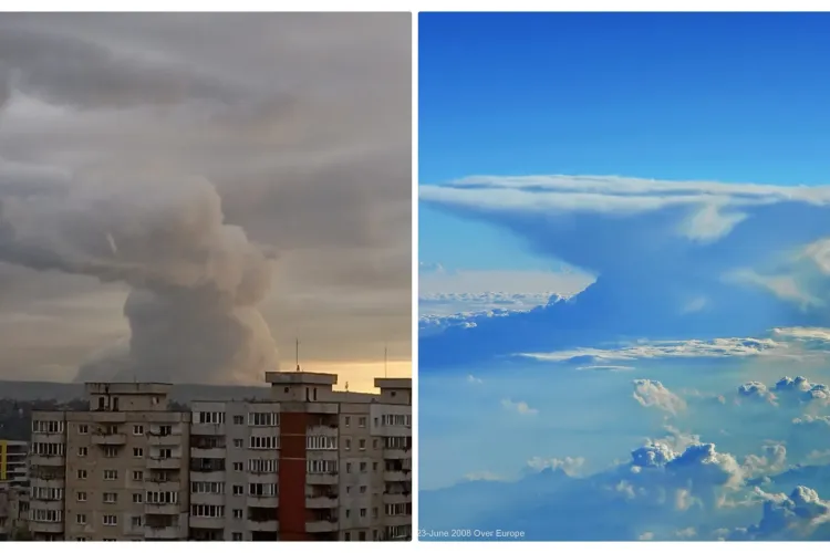 Cluj - Fenomen meteo extrem de rar! Seamănă cu o tornadă, dar este cu totul altceva - FOTO