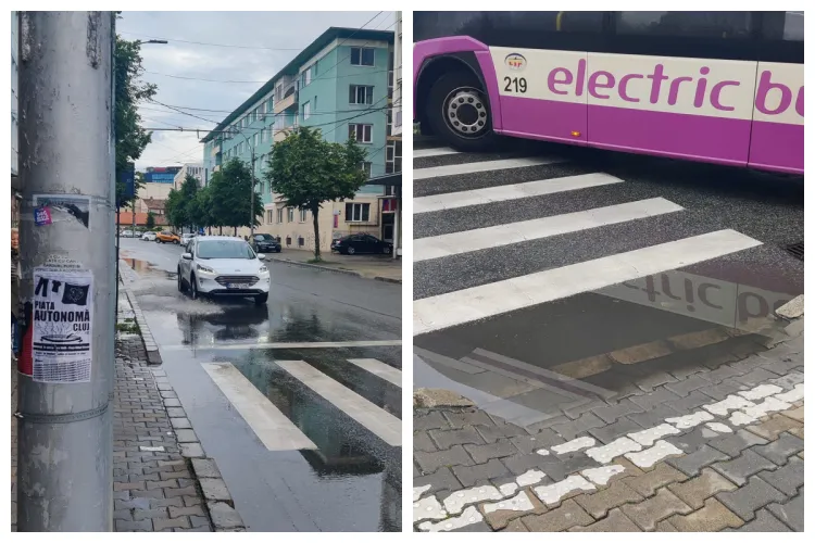 Bălți de 5 stele la Cluj, la doi pași de Primărie. Clujean: „Îi înțeleg pe cei care atunci când plouă iau mașina și stau în trafic” - VIDEO