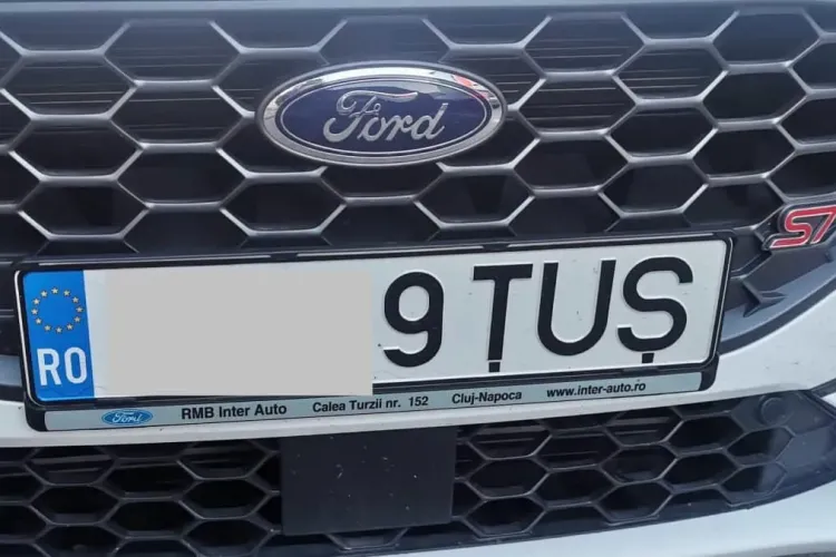 Un șofer clujean și-a modificat numărul de la mașină și i-a pus...diacritice. Sigur va avea o surpriză neplăcută dacă îl vede poliția în trafic- FOTO