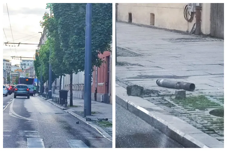 Un șofer clujean a „plecat” cu tot cu stâlpișorul antiparcare de pe Moților: „Nu s-ar trage un pic și stâlpișorul ăla” - FOTO