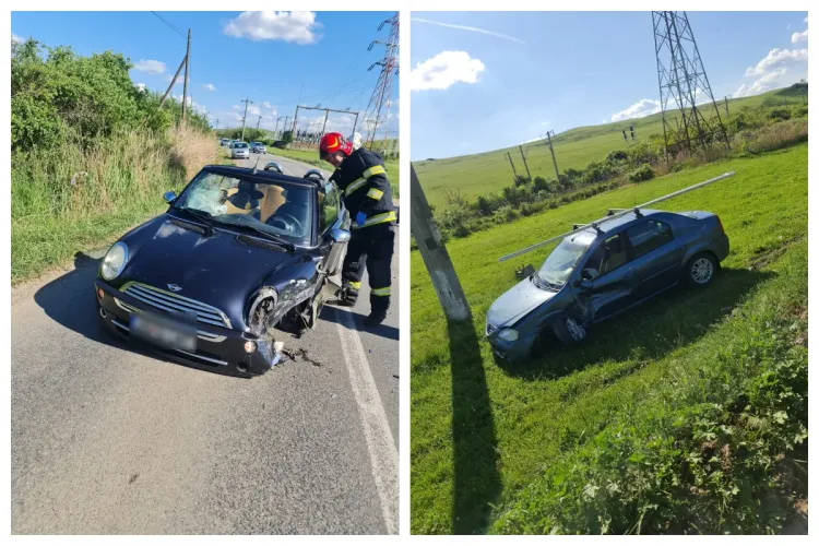 Accident între Apahida și Cojocna! O mașină a ajuns în câmp/Copil de 4 ani transportat la spital - FOTO