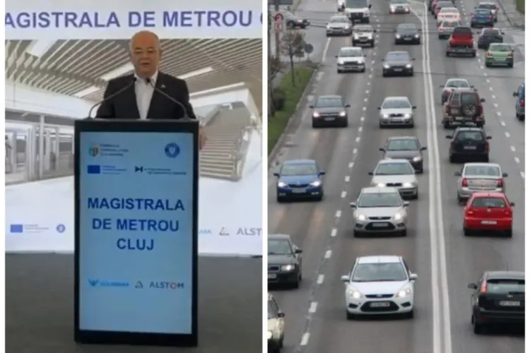 La inaugurarea lucrărilor la metrou, Emil Boc a simțit pe propria piele traficul Cluj-Florești, cea mai aglomerată rută din țară- VIDEO