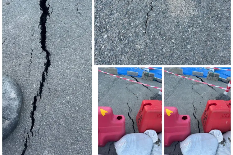 Strada Uliului din Cluj-Napoca se prăbușește de tot: Imagini apocaliptice cu alte crăpături din această seară ale străzii care a luat-o la vale -FOTO