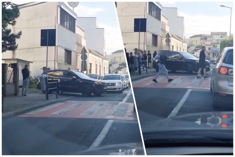VIDEO: O mămică la volanul unui BMW a blocat traficul pentru a-și lăsa copilul chiar în ușa unui liceu din Cluj: ,,Nu l-au dus până în bancă, amatori’’ 