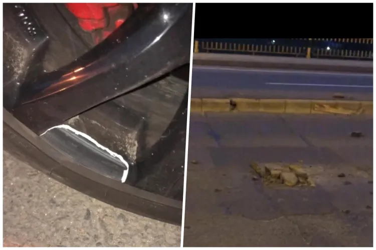 ,,E a 10-a oară când cârpesc groapa aia și în 2-3 zile îi la loc’’- Un clujean și-a distrus jantele după ce a lovit un crater pe podul Grigorescu - VIDEO